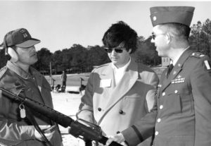 Robert Riggs Investigator for Congressman Wright Patman Receives A Briefing On the M-16 Rifle From U.S. Army Officers at Fort Jackson, S.C. in 1974